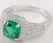 Green Gemstone Sterling Silver Ring