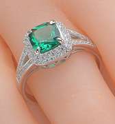Green Gemstone Sterling Silver Ring