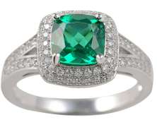 Green Gemstone Sterling Silver Ring