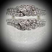 Stylish 14K White Gold Diamond Insert Ring