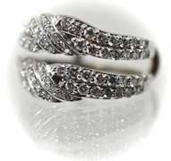 Stylish 14K White Gold Diamond Insert Ring