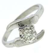 Brilliant RBC Diamond Bypass White Gold Ring