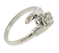 Brilliant RBC Diamond Bypass White Gold Ring