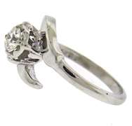 Brilliant RBC Diamond Bypass White Gold Ring