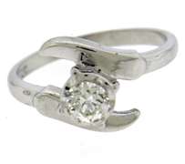 Brilliant RBC Diamond Bypass White Gold Ring