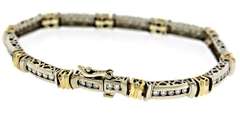 Glowing Channel Set Diamond Two Tone Bracelet