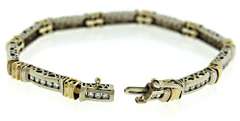 Glowing Channel Set Diamond Two Tone Bracelet