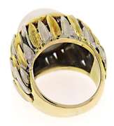 Lavish 14kt YG Mabe Pearl Leaf Texture Ring