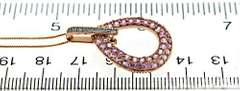 Pretty Pink Topaz & Diamond Open Teardrop Necklace
