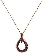 Pretty Pink Topaz & Diamond Open Teardrop Necklace