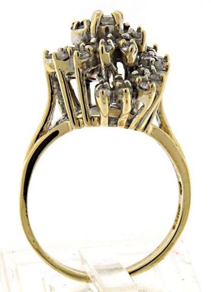 Stunning Diamond Spiral Cluster Ring