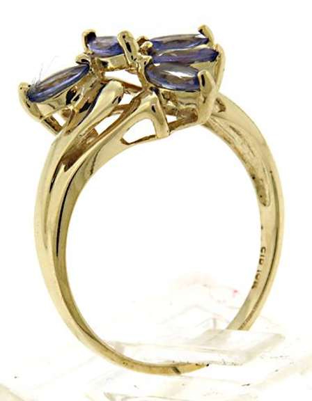 Fashionable Marquise Tanzanite Cluster Ring