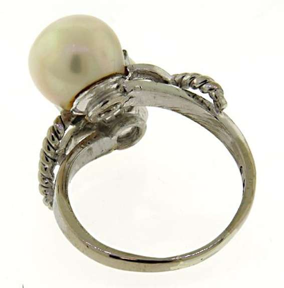 Stunning Double Pearl Diamond Accent Ring