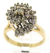 Stunning Diamond Spiral Cluster Ring