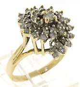 Stunning Diamond Spiral Cluster Ring