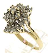 Stunning Diamond Spiral Cluster Ring