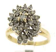 Stunning Diamond Spiral Cluster Ring