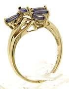 Fashionable Marquise Tanzanite Cluster Ring