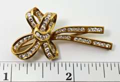Stunning High End 18K Diamond Bow Brooch