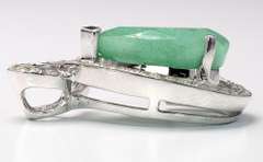 Elegant Emerald & Sapphire Droplet Pendant, Sterling