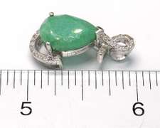 Elegant Emerald & Sapphire Droplet Pendant, Sterling