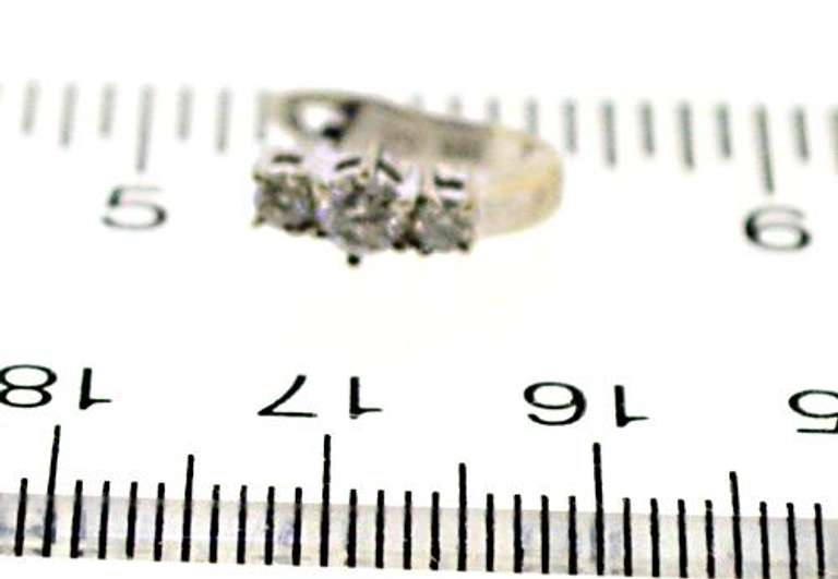 Stunning 14kt WG 3-Diamond Hoop Earrings