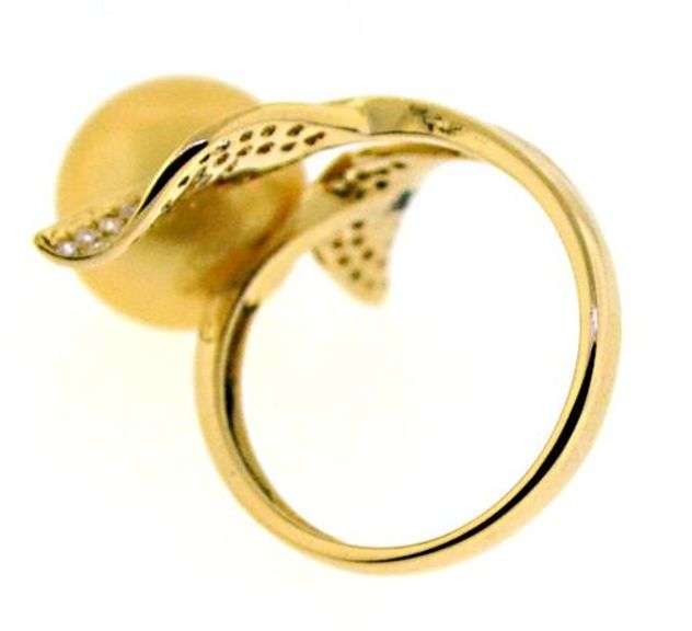 Shinning 18kt Golden South Pearl & Diamond Ring