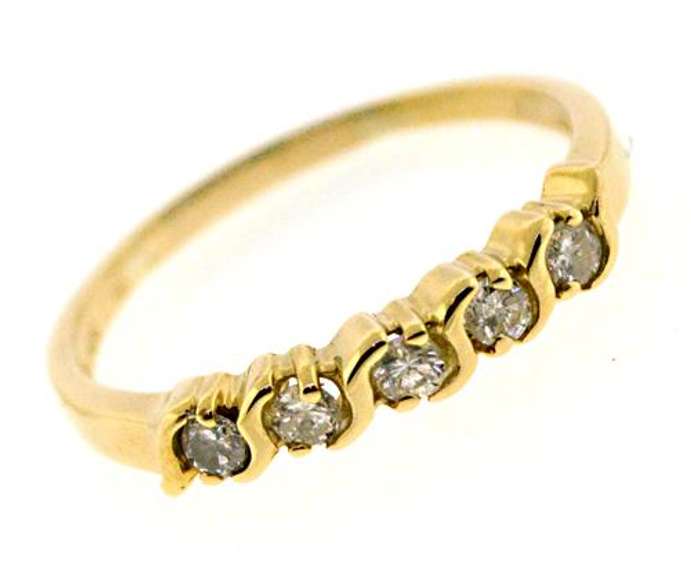 Classic 14kt YG S-Channel Set Diamond Ring