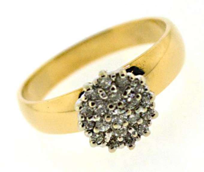 Lovely Yellow Gold Diamond Cluster Ring