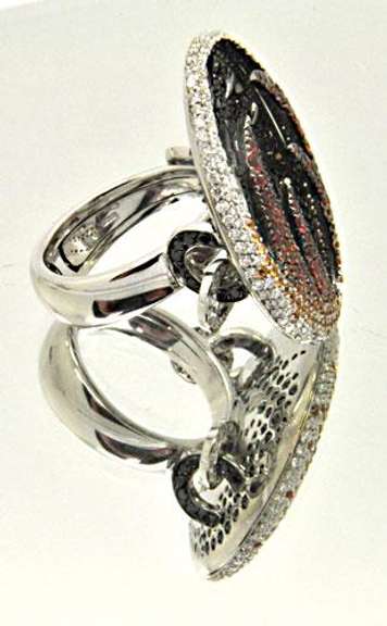 PALMIERO 18K WHITE GOLD 4.08 CTW DIAMOND AND MULTI-COLO