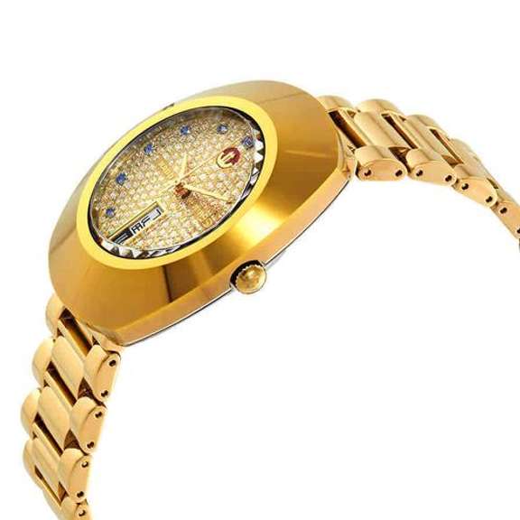 New Mens Rado Swiss, Gold-tone w/ Day/Date