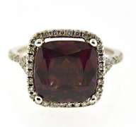 Stunning Natural Red Spinel and Diamond Cocktail Ring