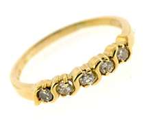 Classic 14kt YG S-Channel Set Diamond Ring