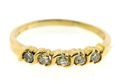 Classic 14kt YG S-Channel Set Diamond Ring