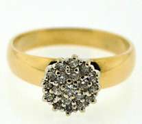 Lovely Yellow Gold Diamond Cluster Ring
