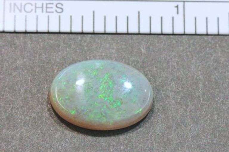 Blue-Green Flash in Natural Grey Base Opal