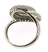 Modern White Gold Pave Diamond Swirl Ring