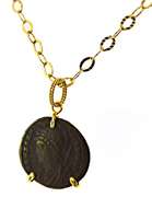 Exquisite 14kt YG Replica Ancient Coin Pendant on Chain
