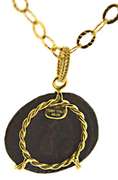 Exquisite 14kt YG Replica Ancient Coin Pendant on Chain