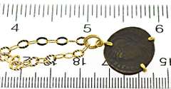 Exquisite 14kt YG Replica Ancient Coin Pendant on Chain