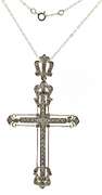 Shocking Large Diamond Cross White Gold Pendant