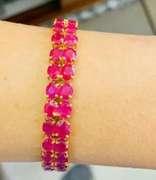 Stunning 31.00 Carat Ruby Bracelet in 14kt Gold