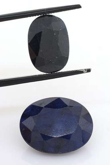 Pair of Lovely Oval-Mixed-Cut Sapphires, 25.24CTW