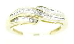 Pretty Ring of Round & Baguette Diamonds, Size 7