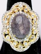 Sparkling Star Ruby & Sapphire Ring in 14KT Plated Sterling