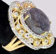 Sparkling Star Ruby & Sapphire Ring in 14KT Plated Sterling