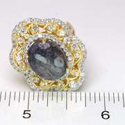 Sparkling Star Ruby & Sapphire Ring in 14KT Plated Sterling