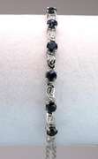 Elegant Blue Sapphire Bracelet in Sterling Silver