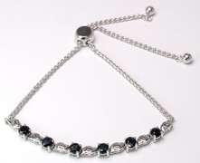 Elegant Blue Sapphire Bracelet in Sterling Silver