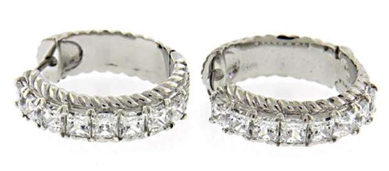 Sterling Silver Judith Ripka CZ Hoop Earrings